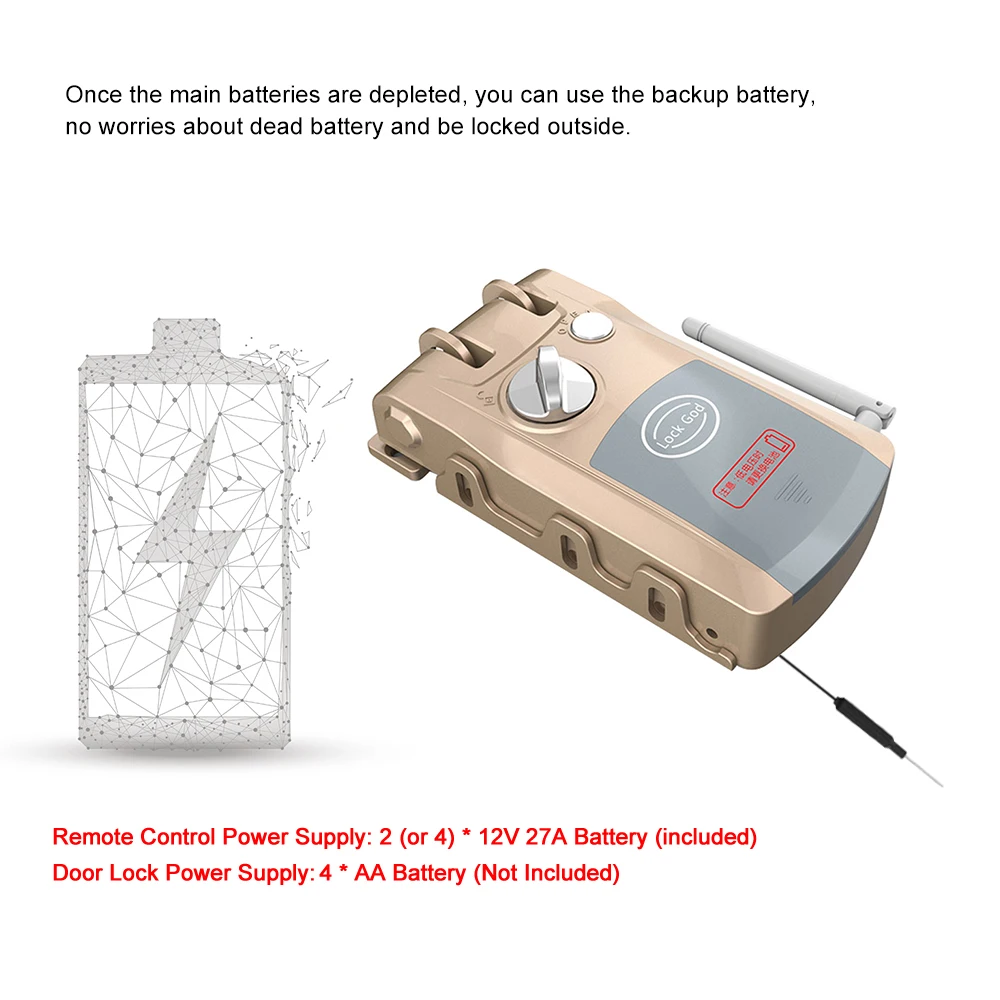 Smart Door Electric Lock DoorLock Dual Core Bluetooth Remote Control Phone Smartlock with 4 controler for Office Home Hotel