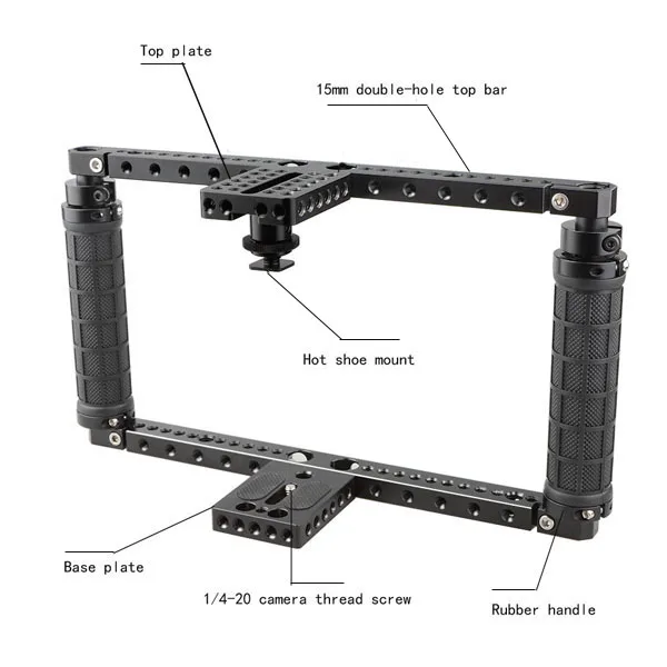 Kayulin Регулируемая Dslr камера клетка с QR Горячий башмак адаптер(батарейный блок) для универсальной Dslr камеры