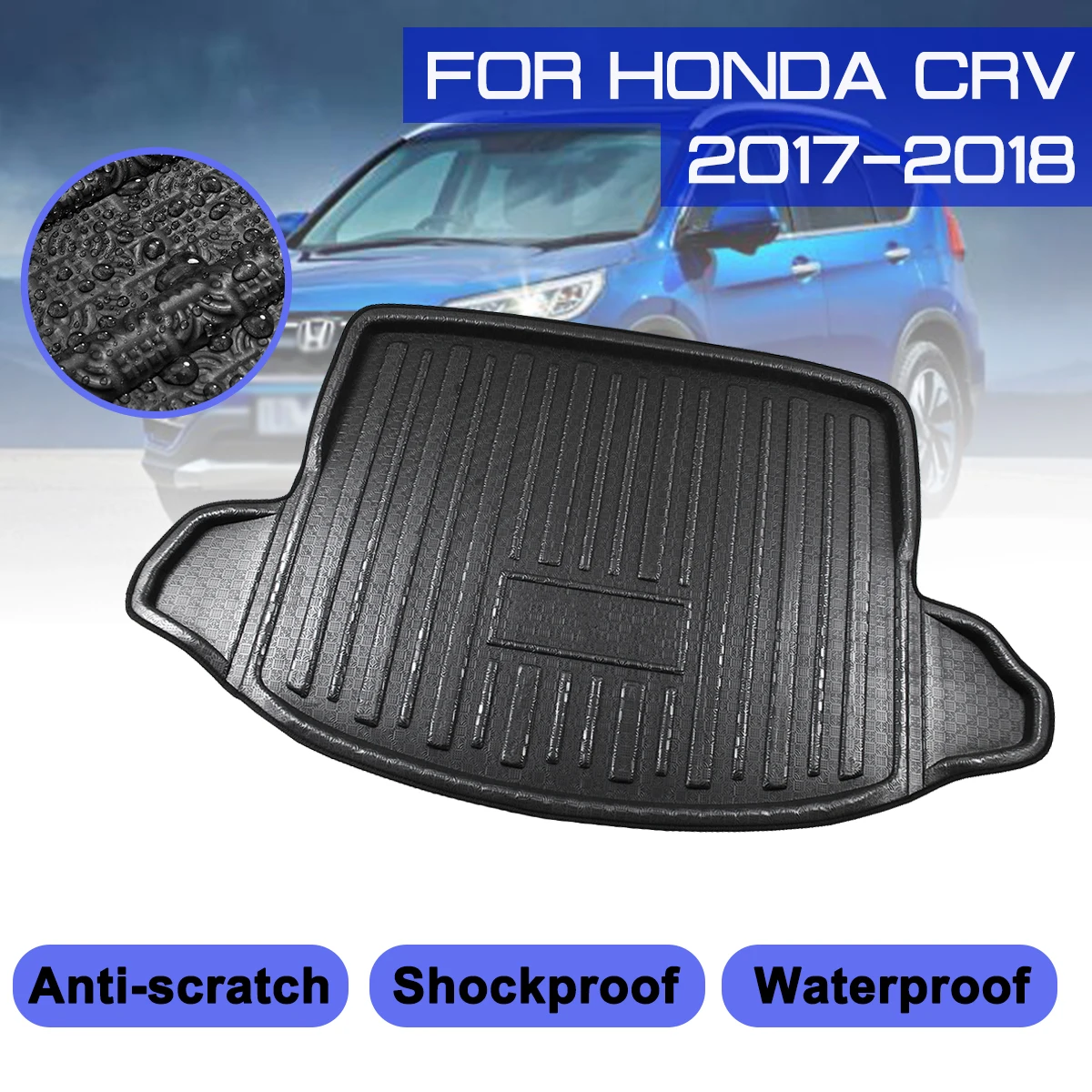 For Honda Crv 2017 2018 Car Floor Mat Carpet Rear Trunk Antimud Cover