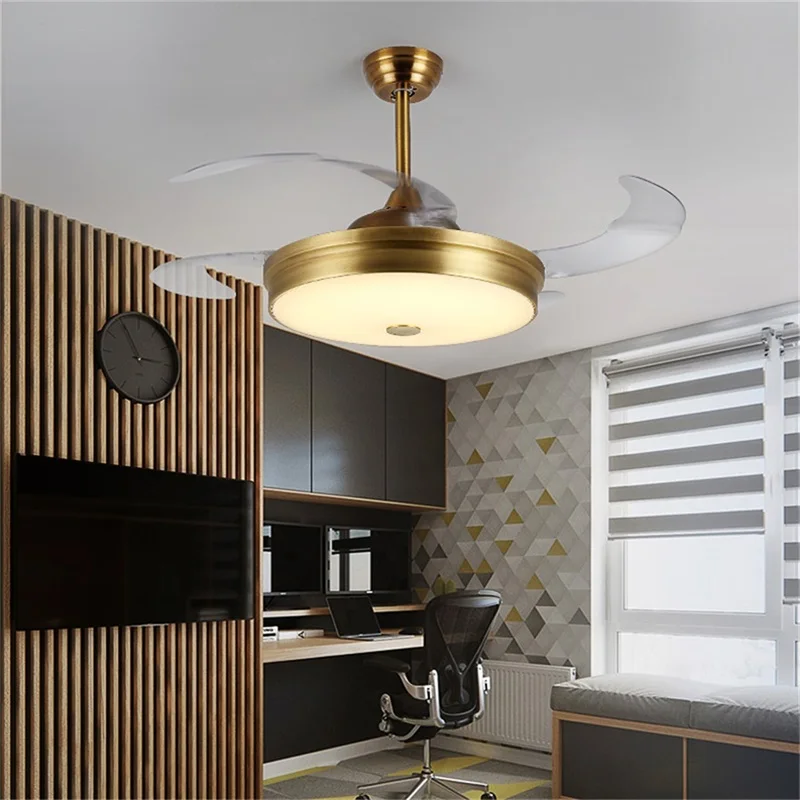 Латунные потолочные светильники AOSONG с невидимым вентилятором и пультом