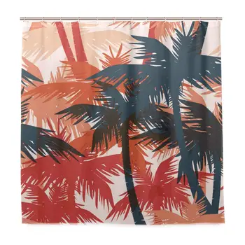 

Hawaiian Forest Woods Shower Curtain 3D Printing Waterproof Coated Polyester Fabric Bathroom with 12 Hooks 71 inches