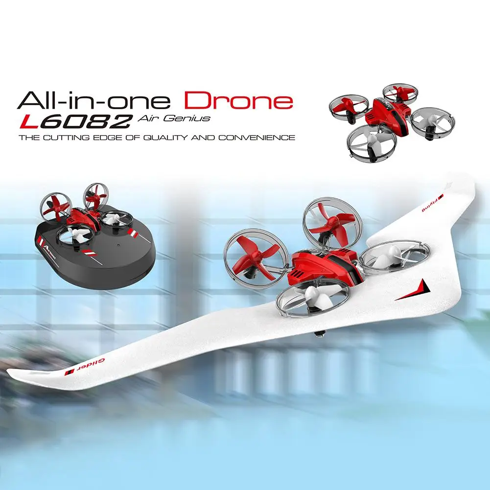 

3 in 1 RC Mini Quadcopter Glider Hovercraft Boat Mode Fixed Wing Kids Toy Gift gift for children birthday indoor outdoor games