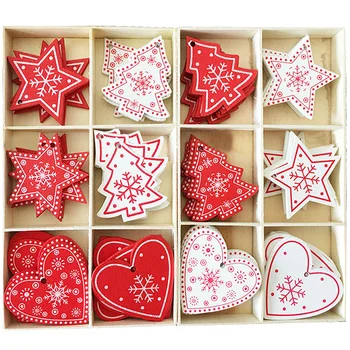 

10Pcs 5cm Christmas Tree Wooden Pendants Ornaments Xmas Tree Hanging Ornament Christmas Decorations for Home New Year Gifts 2020