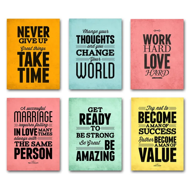 Мотивирующая цитата минималистичное искусство холст плакат картина