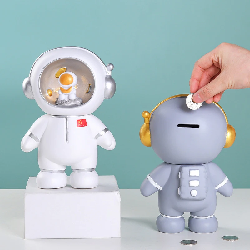 Astronaut Piggy Bank Night Light 3 in 1 Mini Spaceman Vinyl Desktop Ornaments Nightlight Home Office Decor Gift Toys Creative GD