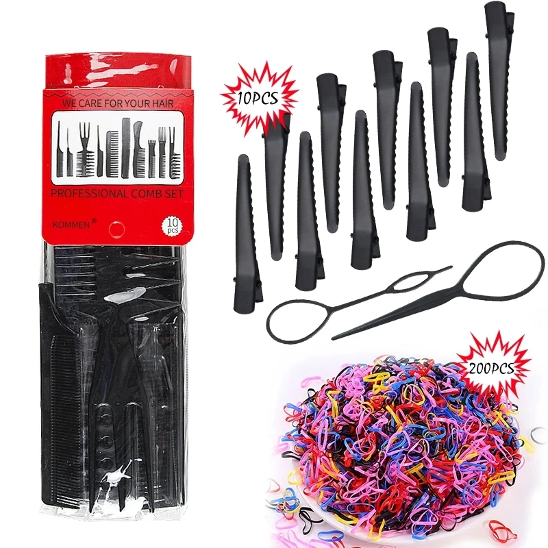 Stylist Anti-static Hairdressing Combs,Multifunctional Hair Design Hair Detangler Comb Makeup Barber Haircare Styling Tool Set