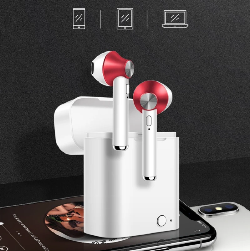 wireless headphones bluetooth with microphone tws earphone earbuds charging box Button control music Headset For smart phone