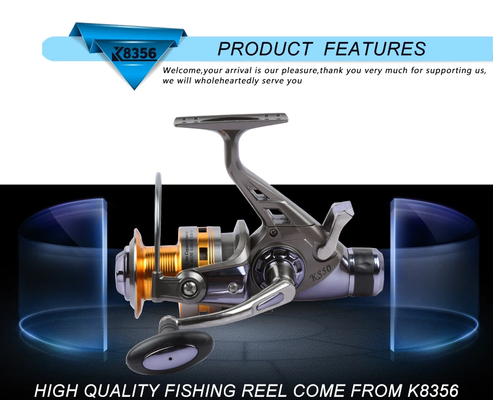 K8356 New Fishing Reel Dual Brake Carp Fishing Reels 10BB 5.21 Spinning Reel Metal Arm Peche Max Drag 7-16KG KS30-KS80_01
