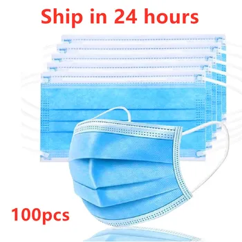 

Mask Disposable Non wove 3 Layer Ply Filter Medical Mask Surgical mouth Face mask Breathable Earloops Masks Fast shipping