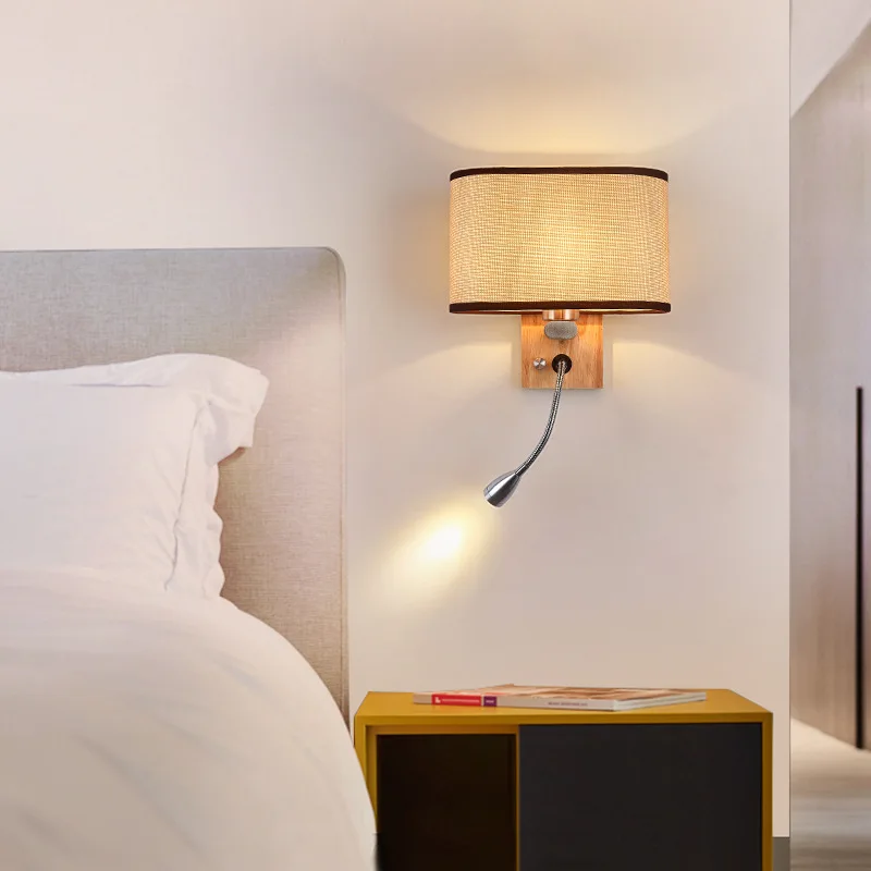 Новый стиль, домашний современный минималистичный креативный настенный светильник в американском стиле для спальни, светодиодный