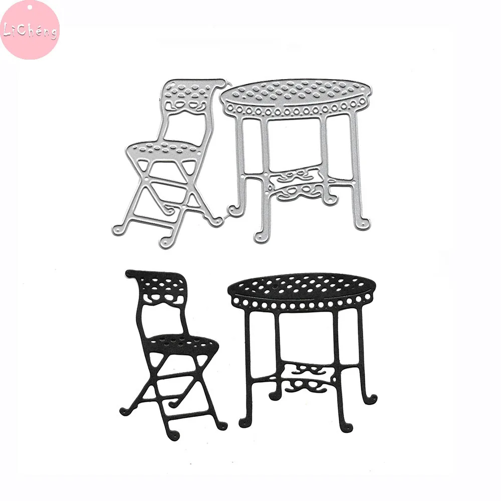 

Table and Chair Metal Cutting Dies Scrapbooking Embossing Folders for Card Making Craft Stencil DIY Stamps and Slimline Dies