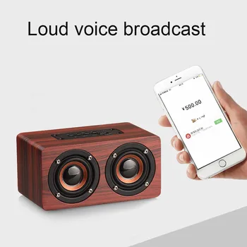 

Retro Wooden Wireless Bluetooth Speaker Portable Outdoor HIFI Bass Speaker Multifunctional KQS8