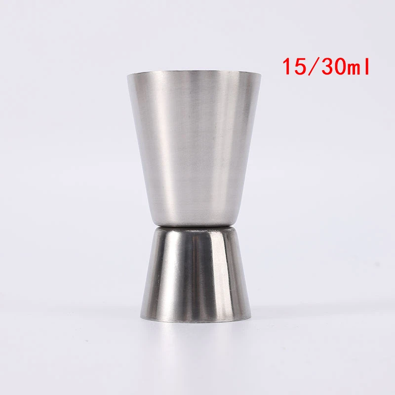 Stainless Steel Cocktail Shaker Measure Cup Dual Shot Drink Spirit Measure Jigger 15/30ml 25/50ml Kitchen Gadgets Cocktail Shaker Measuring Jigger Stainless Steel Measuring Cups