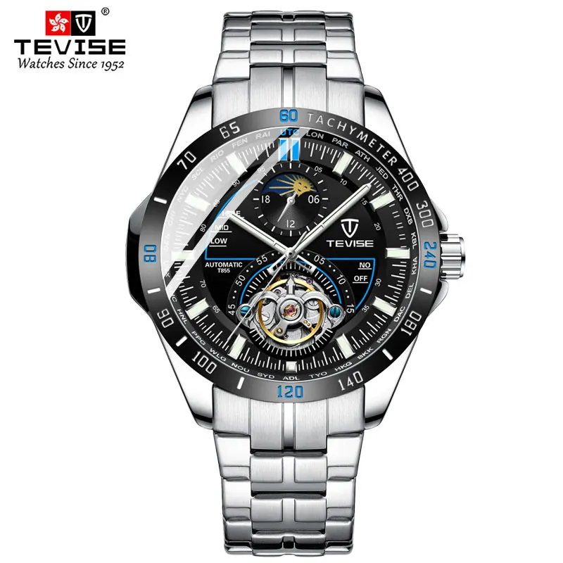 

TEVISE Mechanical Watch Men Watch Top Brand Luxury Tourbillon Waterproof Automatic Watch Stainless Steel Strap Relogio Masculino