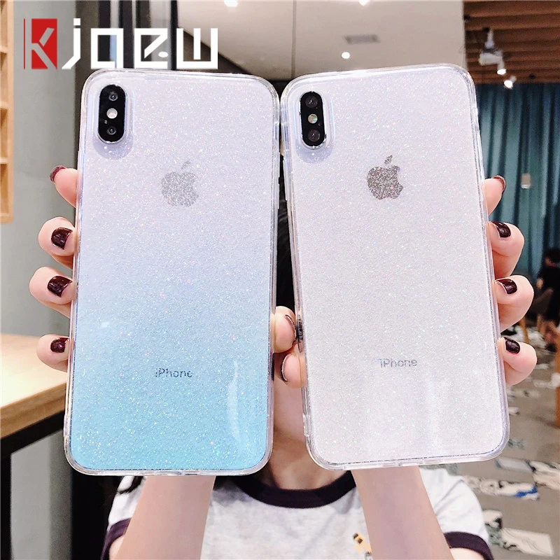 KJOEW градиентный телефонный чехол для iPhone X XS XR Max 6 6s 7 8 плюс мягкий ТПУ блестящий
