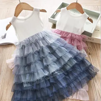 

2020 summer girls party dress baby girls cake tutu sleeveless princess dresses children's dress wholesale