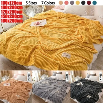 

Soft Blankets for Bed Plush Solid Color Velvet Bed Covers for Sofa Long Plush Solid Throw Blanket Warm Tapestry Sleeping Ho
