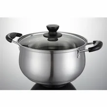 Суповая из нержавеющей стали горшок двойная Нижняя плита двойной дуги уха Корейский Электрический подарок перламутровый молочный горшок утолщение