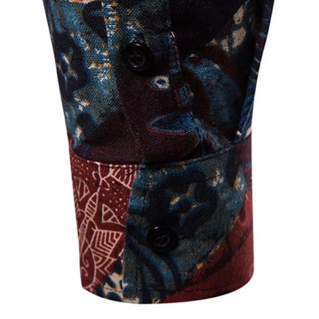 Рубашка camisa masculina мужские рубашки chemise homme уличная рубашка для мужчин с принтом отложной воротник с длинным рукавом рубашка мужская Z4