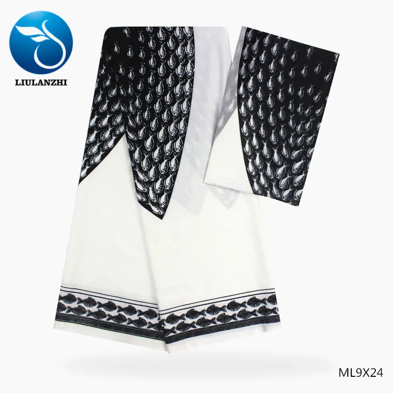 LIULANZHI шифоновые ткани модные черные/белые шифоновые ткани африканская Ткань audel для платья 4+ 2 ярдов/партия ML9X18-ML9X82