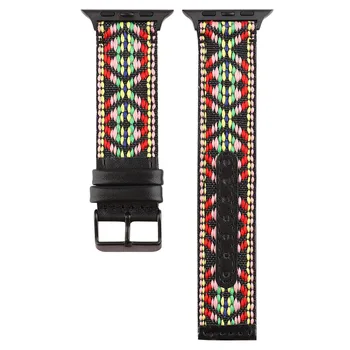 

Smart Watch Ethnic Style Printed Leather Band Suit For Watch 38/40mm Premium Texture Wrist Strap Quick Release Band