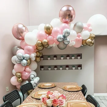 

95pcs Balloons Garland Arch Kit Macaron Baby Pink Pastel Rose Gold 4D Ballon Metal Birthday Wedding Baby Shower Party Decor 6XN