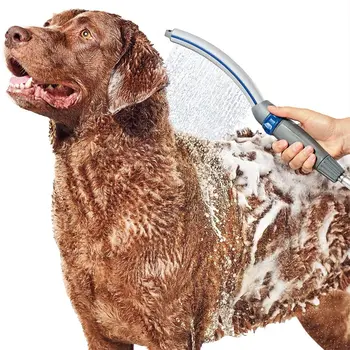 

For Dog Washing Pet Wand Pro Shower Sprayer Attachment, for Fast and Easy at Home Dog Cleaning, Blue/Grey
