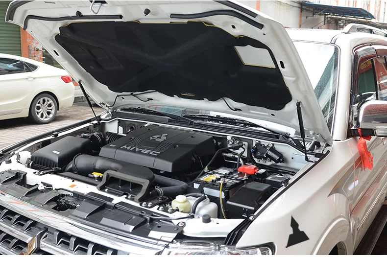 Для 2006- Mitsubishi Pajero передний вытяжной двигатель, поддерживающий гидравлический шток, пружинный амортизатор, кронштейн, автомобильные аксессуары