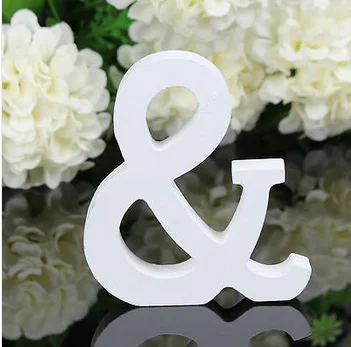 1pcs Wooden Letter Alphabet Word Wood White English Letters For Kids Boy Girls Baby Shower Happy Birthday Wedding Decor Supplies