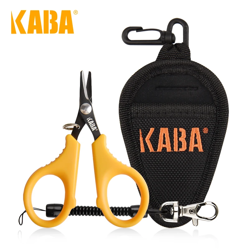 KABA Fishing Scissor 3.5'' for Cutting Braided Line Mono and Fluorocarbon Braid Black Yellow Color Tools | Спорт и