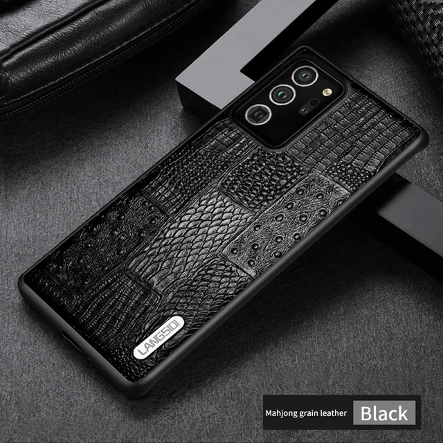 Genuine Leather Retro Splice Case For Samsung Galaxy Note 20 Ultra Note 10 9 A32 A72 A52 A71 A51 S10 S8 S9 S20 S21 Plus S20 FE black