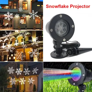 

Landscape Lamp LED Moving Snowflake Christmas Projector Lights Portable Plastic Xmas Birthday Lawn Lamp Party Waterproof Indoor