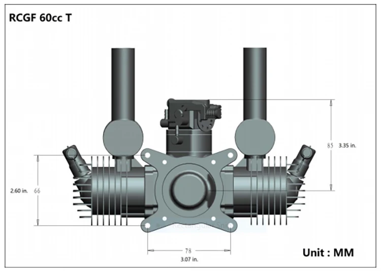 RCGF 60cc двойной цилиндр бензин/бензиновый двигатель для RC Самолет двойной цилиндр бензин
