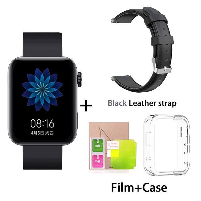 Новые Xiaomi mi часы mi UI Android умные часы Bluetooth 4,2 многофункциональные часы с NFC A Ture Smart Wtach - Цвет: Black n black lstrap