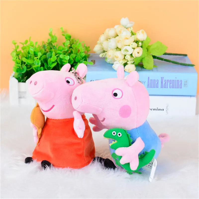 19 см Peppa Pig плюшевые мягкие игрушки Пегги Джордж и свинья мама папа Аниме Фигурка Модель Детская кукла подарок на день рождения для детей