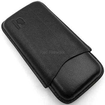 

COHIBA Elegant Pattern Genuine Leather Cigar Case Travel Protable Cigar Humidor Holder Fit 3 Cigars With Gift Box