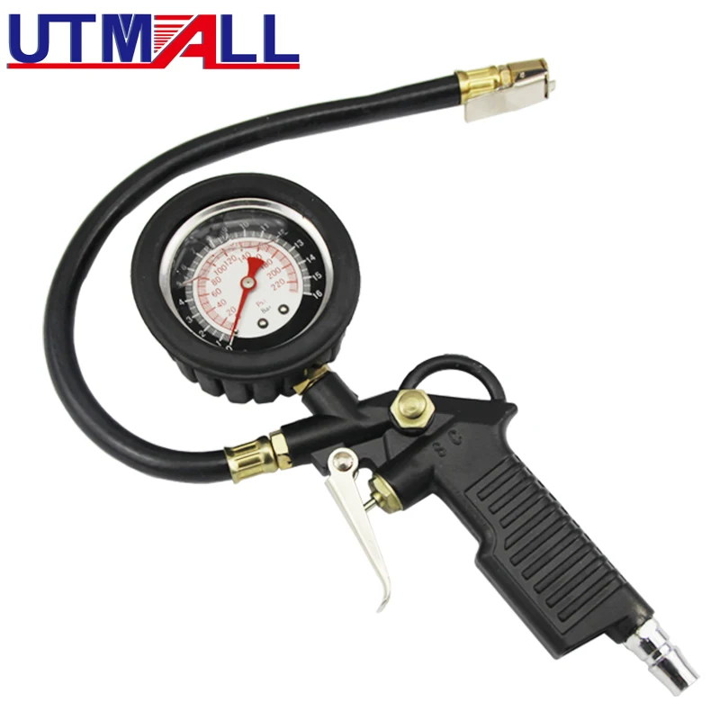  uxcell Medidor universal de presión de aire de neumáticos  Medidor de dial para vehículo de coche : Automotriz