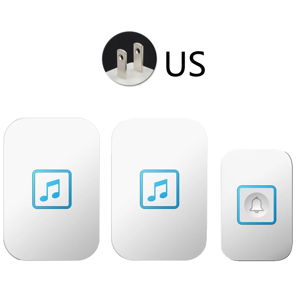 

Durable Doorbell Practical Smart Security Wireless 60 Chimes Home Adjustable Volume Waterproof Transmitter Receiver Music Office