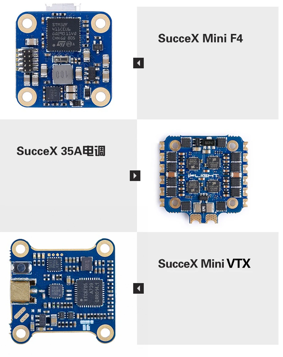 Полета SucceX V2 F4 мини-блок управления полетами Системы 2-6S W/F4 V2.1 FC/SucceX 35A V2 4 в 1 ESC/Succex 25/100/200/400/500 МВт V2 VTX