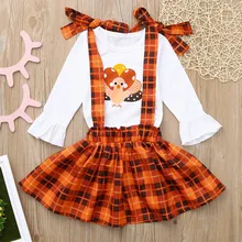 My First Christmas/принт индейки на День Благодарения для малышей, топы+ комбинезон, комплект юбки в клетку conjunto infantil menino#3