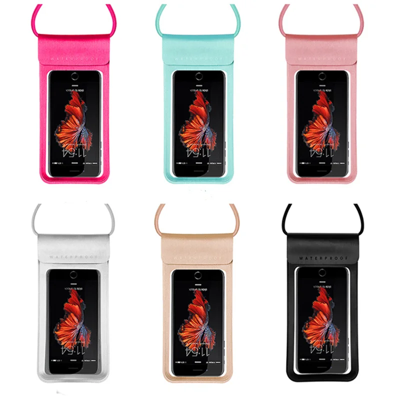 

6.0 Waterproof Phone Case Cover Touchscreen Cellphone Dry Diving Bag Pouch with Neck Strap for iPhone for Xiaomi for Samsung