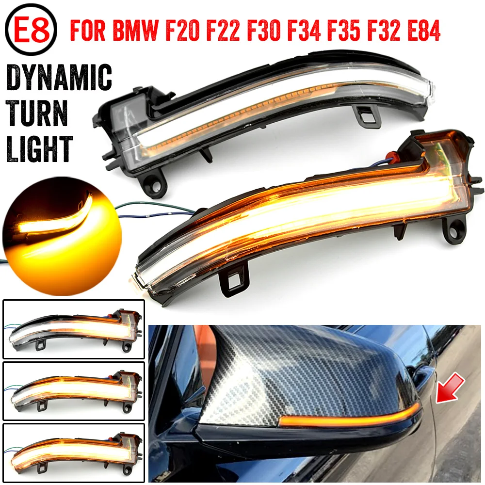 2 peças Dinâmica Retrovisor Espelho Blinker Turn Signal LED light Para BMW 1 2 3 4 série F20 F30 F31 F21 F22 F23 F32 F33 F34 X1 E84