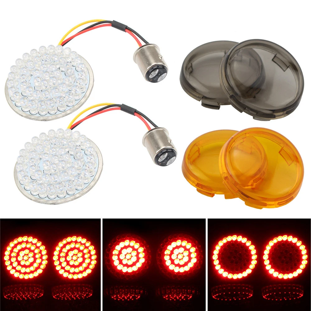 

2x Motorcycle Bullet Turn Signal Indicator Lights 1156 1157 LED Insert Light for Harley Sportster XL 1200 883 Dyna Softail FLSTF