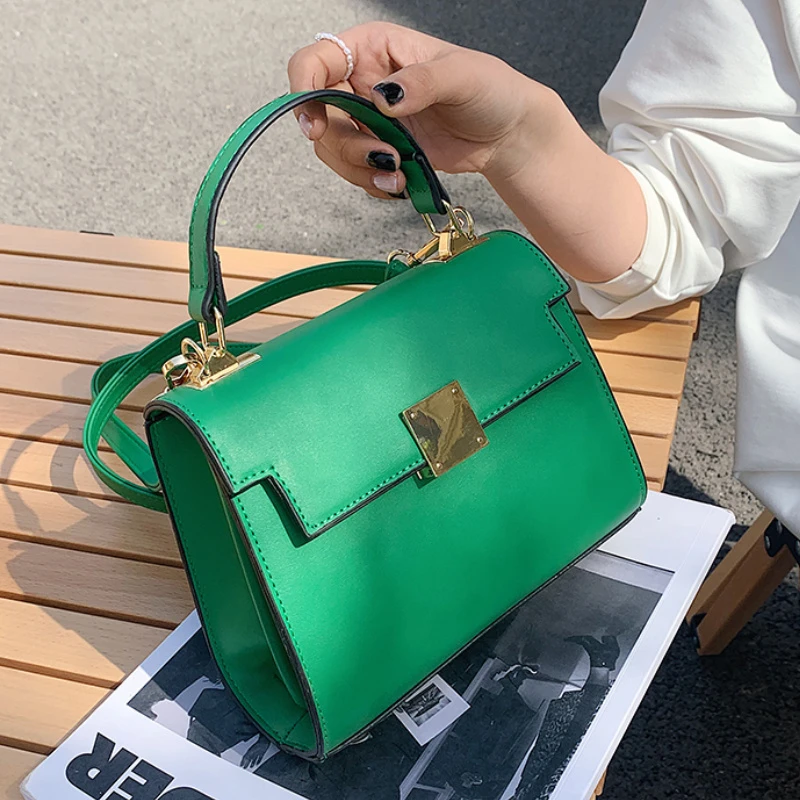 de mano verde para mujer, novedad de bolso de diseñador de cuero sintético para personas mayores, correa de hombro ocio, 2021| Bolsos de hombro| AliExpress