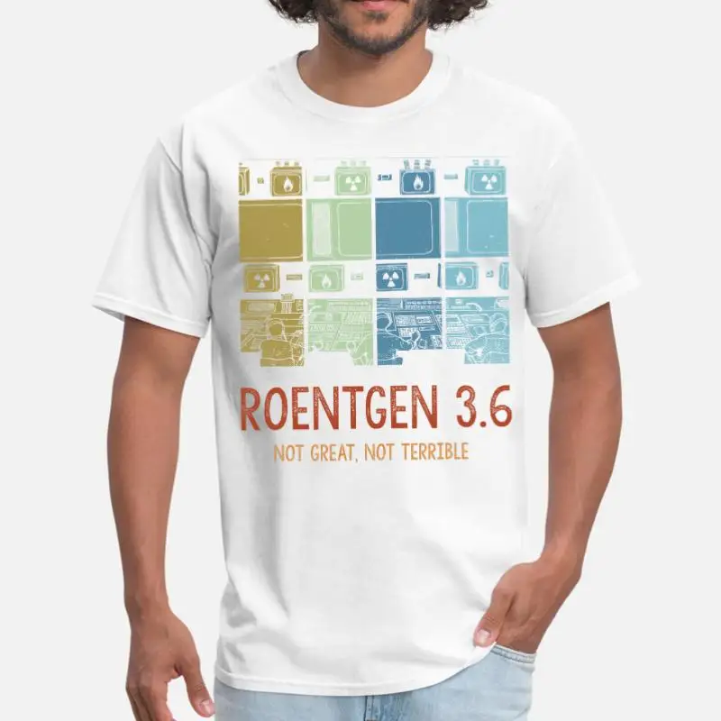 Дизайнерские Roentgen 3,6 не большие не страшные Memes Facts мужские футболки с круглым вырезом натуральные мужские футболки с коротким рукавом - Цвет: Men-White