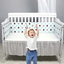 Хлопковые носки для новорожденных, дышащие детские кроватки бампер Детская безопасность бампера кроватки железнодорожная набивка кровать SuppliesThickened прикрепляющийся к кровати с оборками