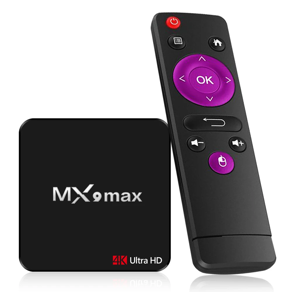 MX9 max ТВ приставка Smart Android 8,1 ТВ приставка RK3328 Четырехъядерный 4K VP9 H.265 HDR10 USB3.0 2 ГБ/16 ГБ Мини ПК WiFi LAN HD приставка