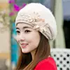 New Arrival Elegant Women Knitted Hats Rabbit Fur Cap Autumn Winter Hat Ladies Female Fashion Skullies Beret Hat 4