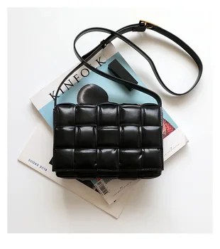 

2020 Popular Weaving Ladies Cow Leather Messenger Bags Luxury Handbags Women Bags Designer Magnetic Lock Crossbody Bags Totes