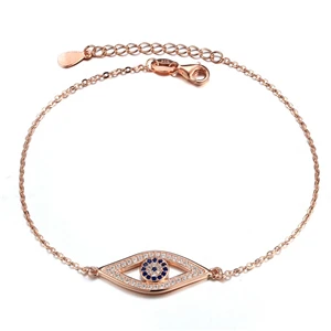 Покрытие из розового золота TONGZHE модный браслет evil eye ювелирные изделия из стерлингового серебра 925 пробы мужской браслет для пары 3 цвета очаровательные браслеты для женщин и 30 - Окраска металла: Покрытие из розового золота